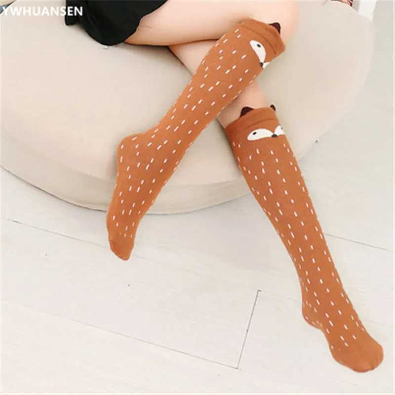 YWHUANSEN 1 Pair 2024 Girls Knee High SOCKS Animal Cotton Knit Over Calf SOCKS for Kids Teens Cute CHIldren SOCKS Spring G251124