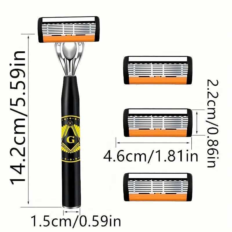 6 Layers Shaver Razor 1 Razor Holder 6 Blades Head Cassette Shaving Razor Set Blue Body Face Hair Removal Knife Women Men L251124