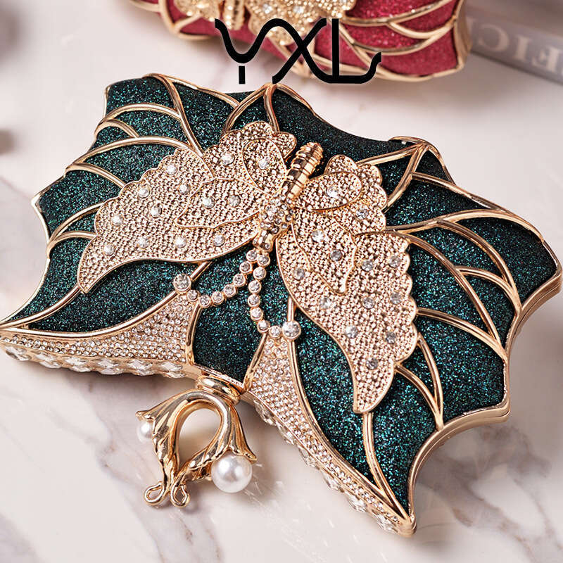 Dinner Bag Luxury Banquet Hollow Butterfly Party Bridal Wedding Handbag Fashionable Women S Bag KQ