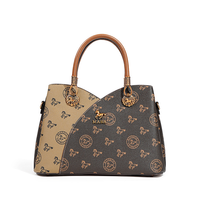 Massa Brand Women S Bag Fashionable Light Luxury Printed Handbag Mom Style Large Capacity Commuting Versatile Crossbody MASA Tote Bag Tote Bag