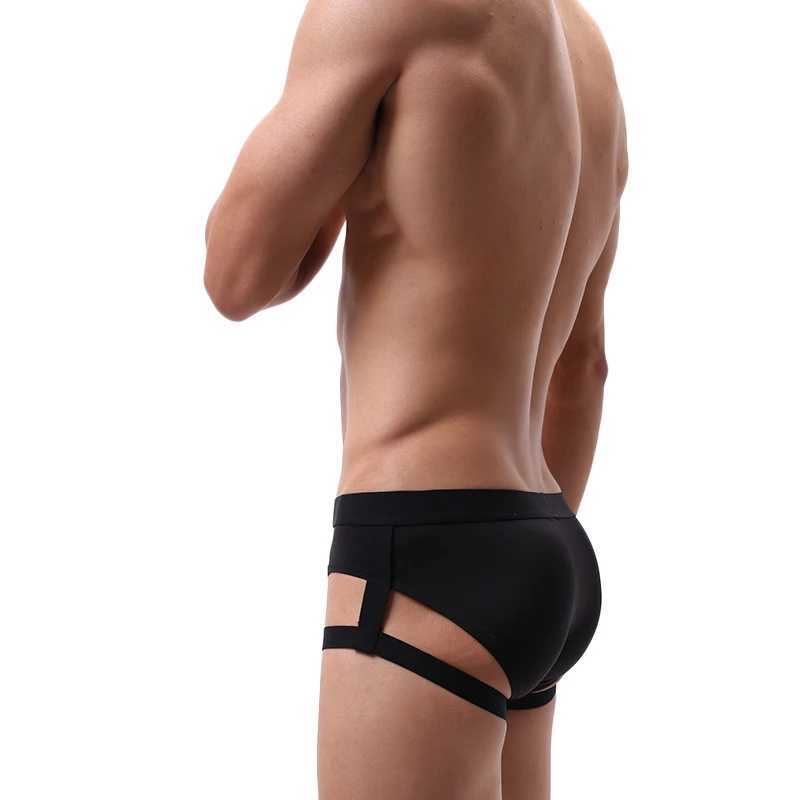 New Arrival CLEVER-MENMODE Sexy Mens Ice Silk Underwear with Raised Penis Pocket Underwear Leg Ring Belt Underwear Z250424
