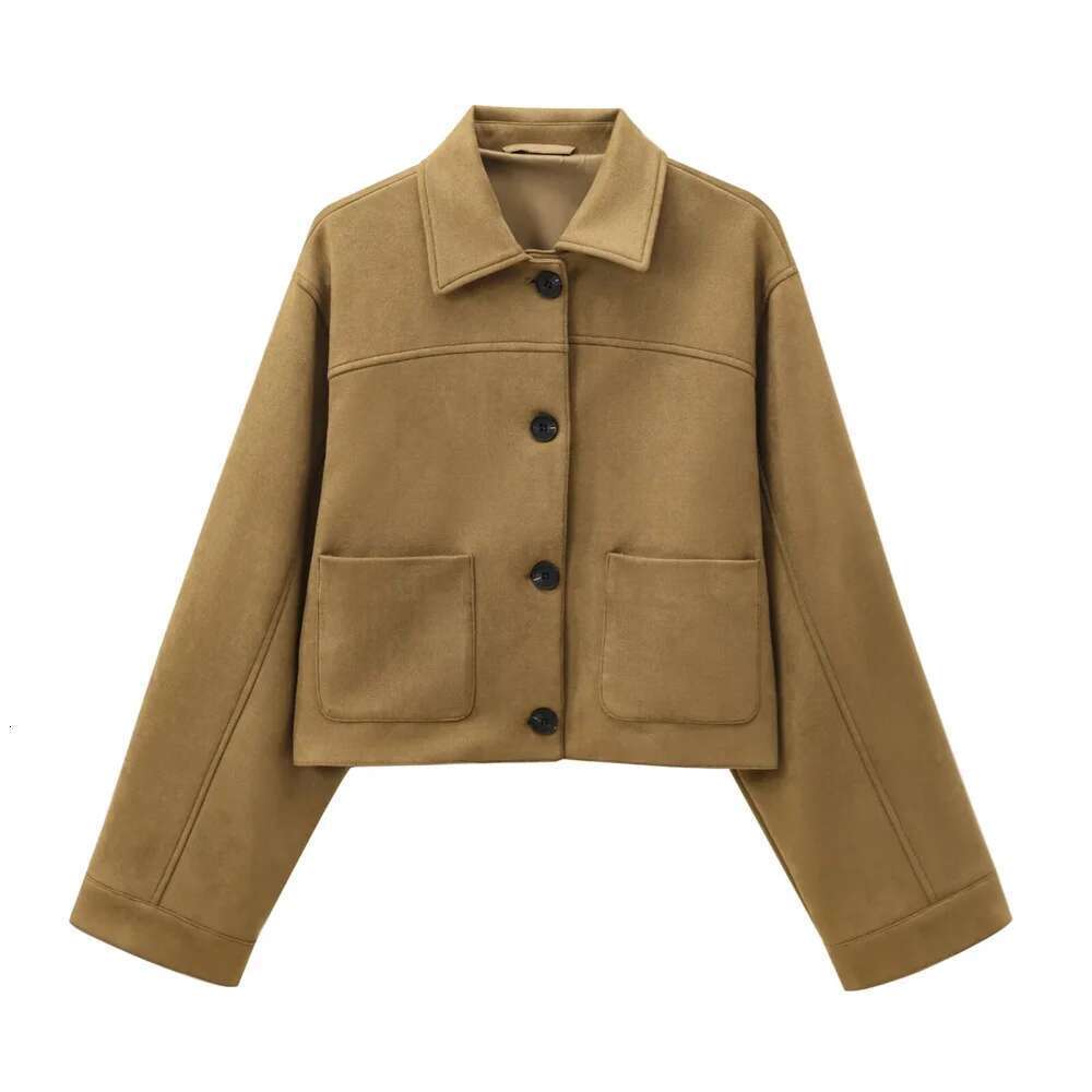 Designer Clothes Pb&Za Autumn New Product Casual Women's Fashion Versatile Single Breasted Loose Collar Short Jacket