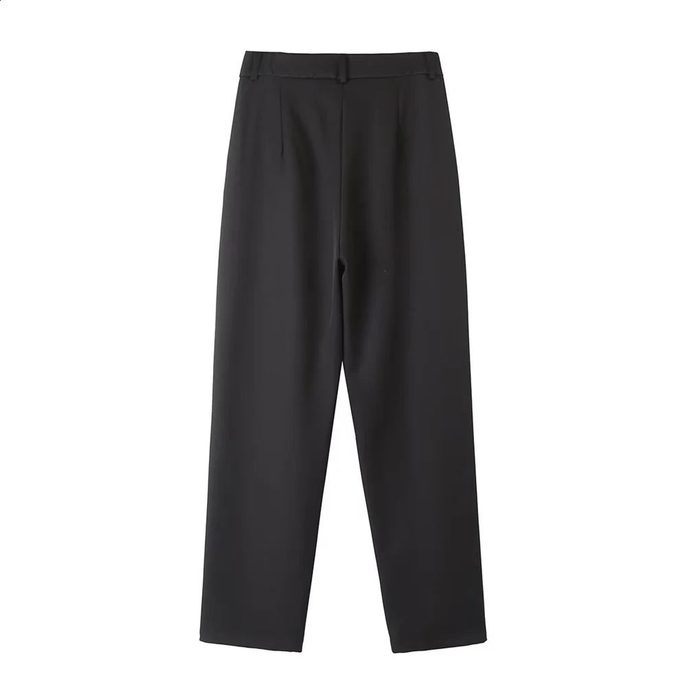 Autumn Product Womens Fashion Versatile High Waist Slim Fit Straight Sleeve Solid Color Suit Pants 250421