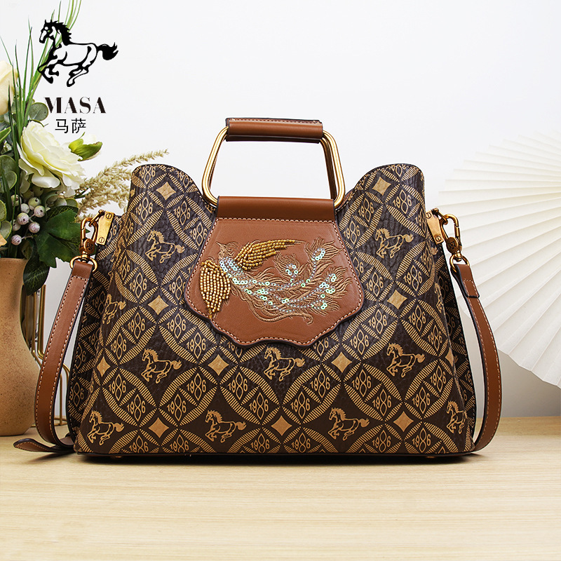 Massa Fashion Women S Autumn Winter New Style High End Niche Bucket Commuting Shoulder Hand Held Crossbody Tote Bag