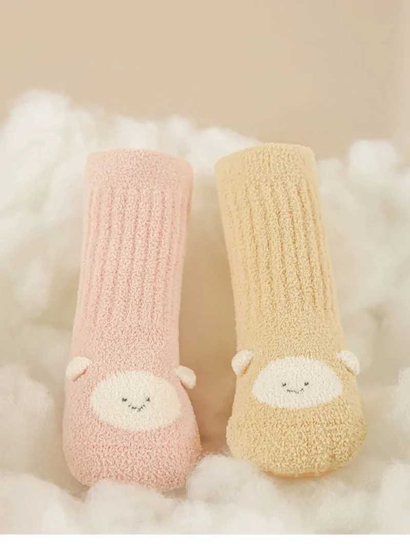 3 Pairs ALOt Winter CHIldren In Tube SOCKS 0-5T Fleece Padded Kids Floor SOCKS Animal Toddler Boys Non-slip SOCKS G251124