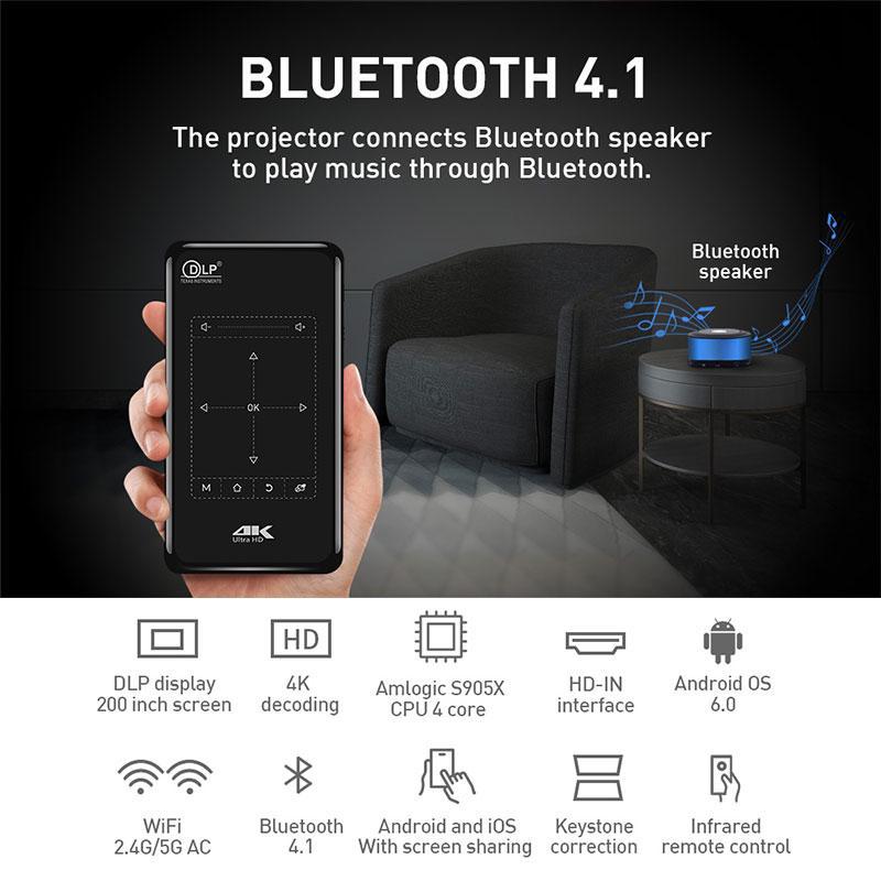 P9Ii 2Nd Generation 1080P Projector 4K High-Definition Dlp Mini Smart Micro Projector Portable Home Pocket Hd Tv Handheld Cinema