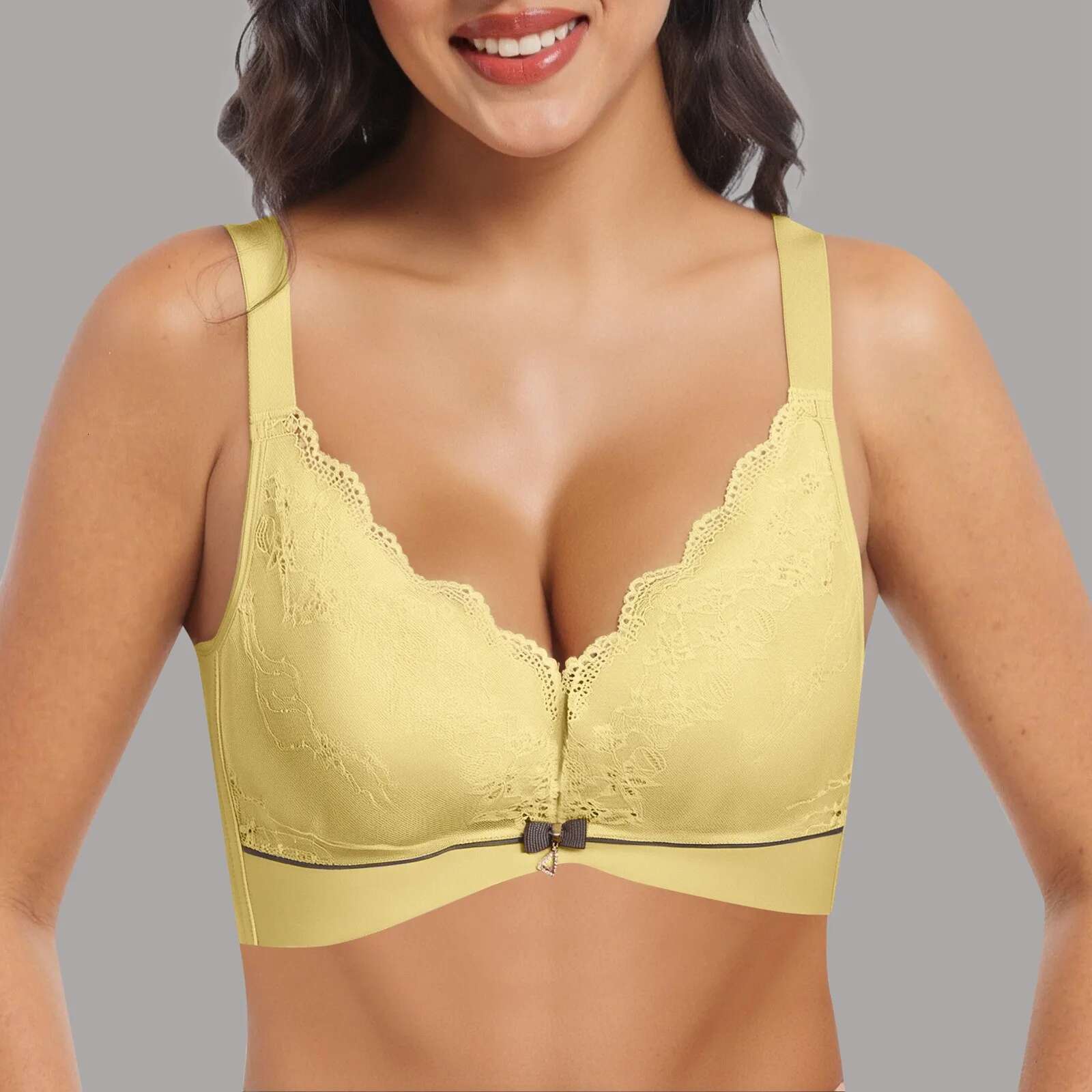 Dongdumaoyi Women Neck Bras Push Up Brassiere Ultra Thin Perspective Deep V Lace Sheer Plus Size Bra Female Underwear Sexy Gerie Women S Tight Underwe