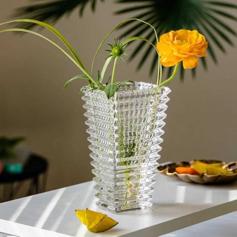 Nordic Creative Glass Vase Sense of Luxury Transparent Bud Vase Hydroponic Flowers Home Living Room Ins Decoration Ornaments C251124