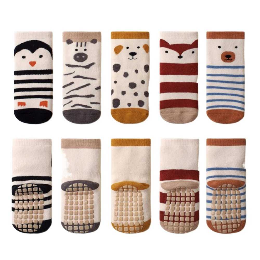 0-5 Years Winter Thick Terry Kids Socks Anti-Slip Warm Print Penguin Toddler Baby Floor Socks for Boys And Girls G251124