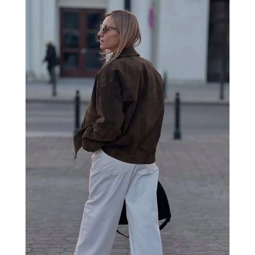 Designer Clothes European And American Style 2025 New Suede Texture Loose Casual Fashion Versatile Jacket