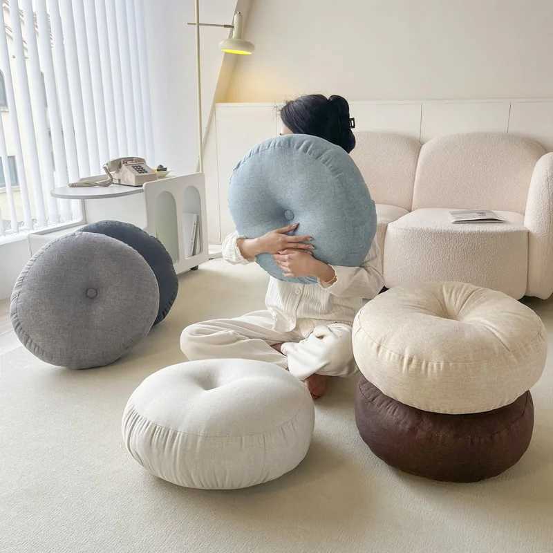 Japanese-style linen simple seat futon chair cushion thickened meditation cushion office tatami sedentary fart cushion G251124