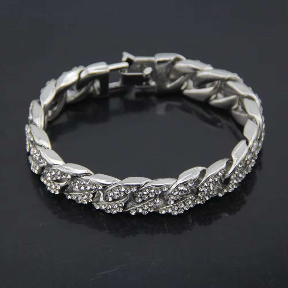 Bling Crystal Big Link Stainless Steel Chunky Dog Chain Diamond Pet Collar