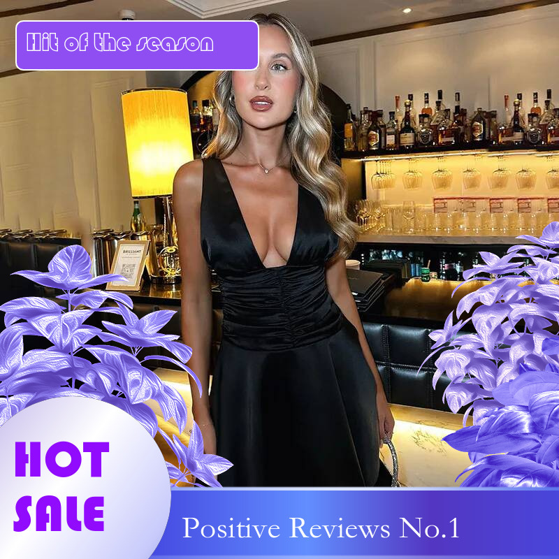 Dongdumaoyi Townlike Waist Wrap A Line Dress Women Spaghetti Strap Mini Spring Summer V Neck Nightclub Sexy Party Dresses