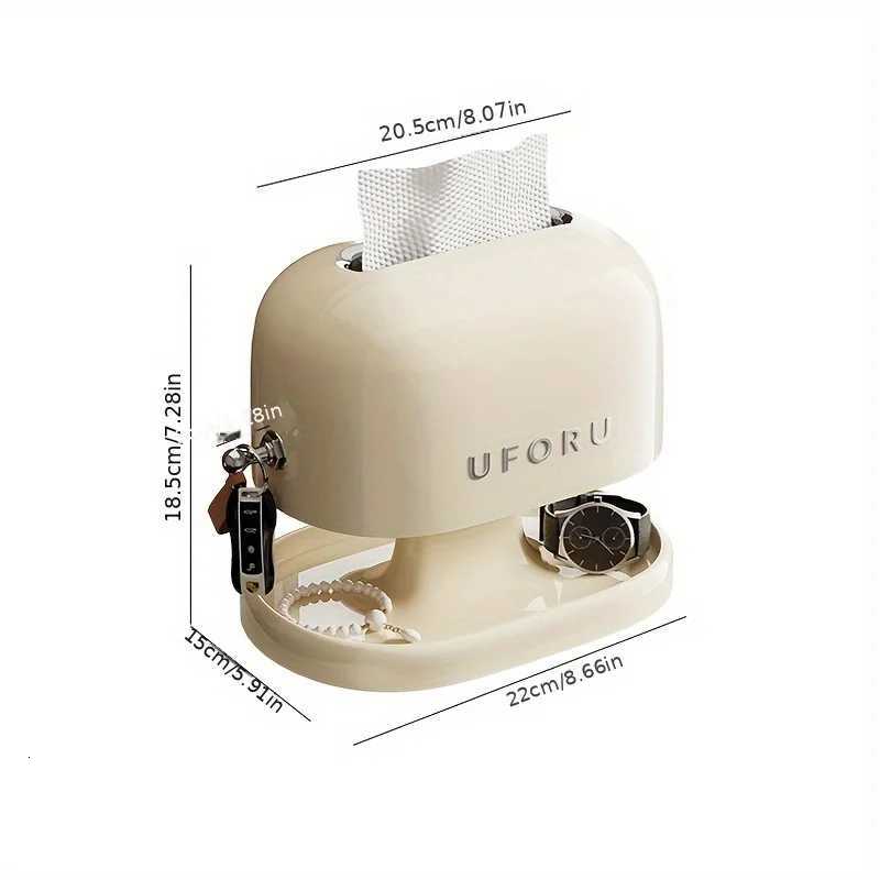 1pc Retro Tissue Box Double-layer Tissue Boxwith Storage Tray Jewelry Watch Organizer Home Living Room Desktop Napkin containerM251124