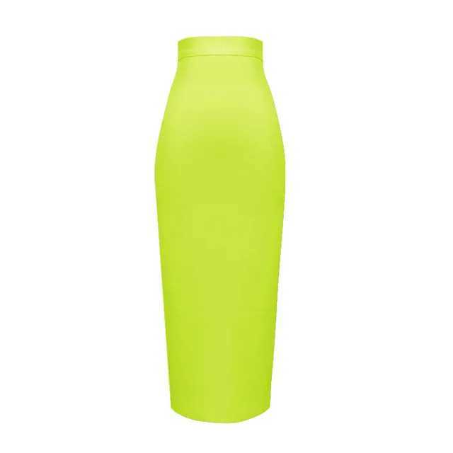 womens elastic candy colored bandage skiing body Midi calf pencil skiing elegant womens formal business skiing M250424