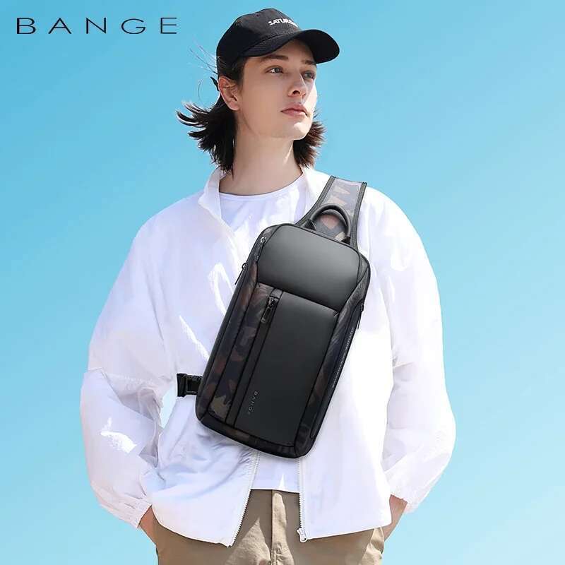 designer bag bange brand design oxford trendy waterproof materials men chest bag with large capacity fashion multipockets slim bag for male