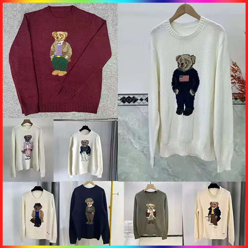 Top Quality Women's Sweater Bear Designer Sweaters Knitted Cotton Crewneck Knit Embroidery Winter Soft Basic Pullover Casual Pulls Fashion Knitted Wool
