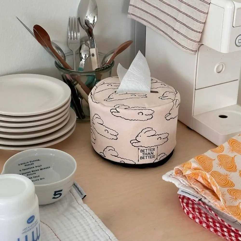 Bowknot Tissue Paper Storage Box Korean Style Space-saving Roll Holder Table Decor Sturdy Cotton Napkin Tissue Box for WomenM251124