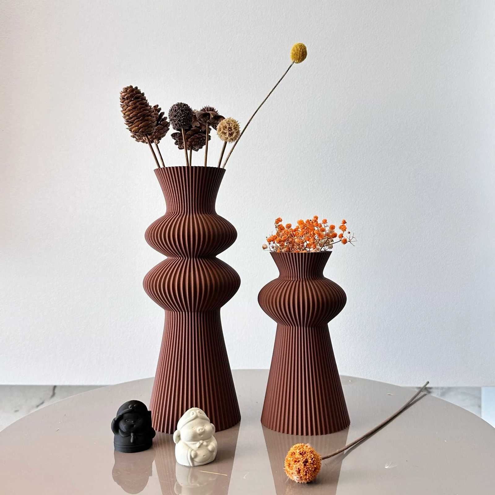 2PieceS eto fM ultiColoredCo rrugatedAr tVa sesDr iedFl owerAr rangementVa sesSu itablefo rHo meLi vingRo omDe corationEn trywayVa seDe C251124