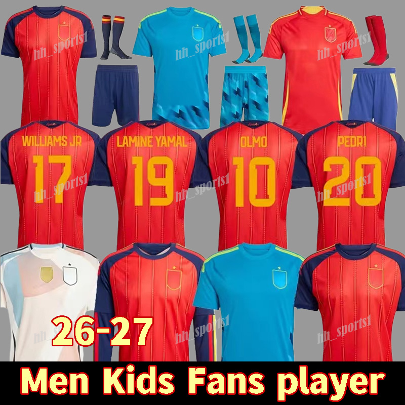 2026 World Cup SPAIN Soccer Jerseys LAMINE YAMAL football shirt PEDRI GAVI MORATA Carvajal OLMO FERRAN RODRIGO Jersey SPANISH Men Kids Kit Football Shirt Fan Player