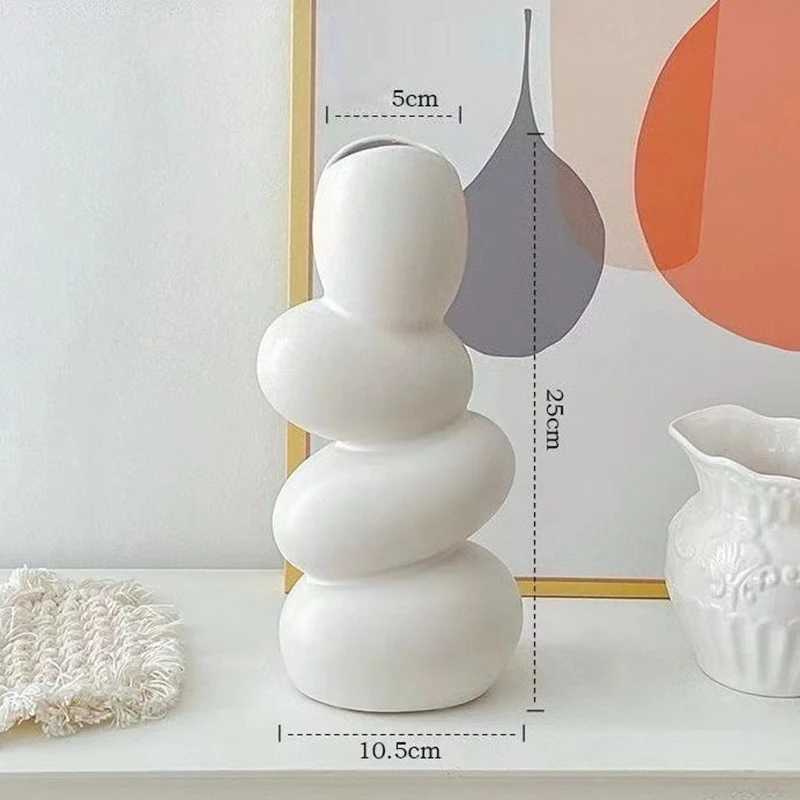 Nordic Vases Flowerpot Ceramic Flower Bottle Luxury Living Room Flower Vase Creative Aesthetic Table Decoration Home Accessories C251124