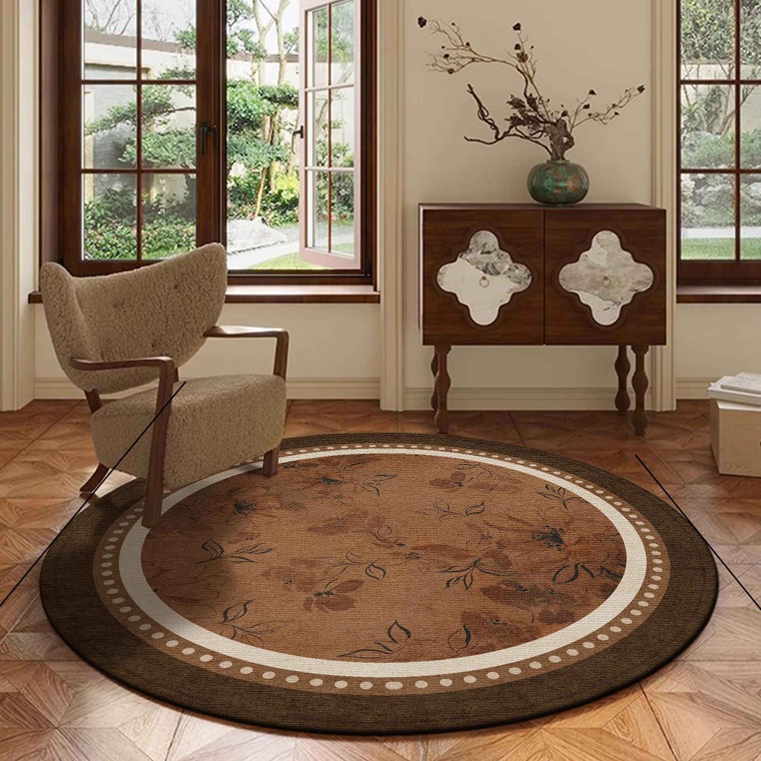 Round Living Room Carpet Sofa Coffee Table Mat High-grade Bedroom Cloakroom Bedside Floor Mat