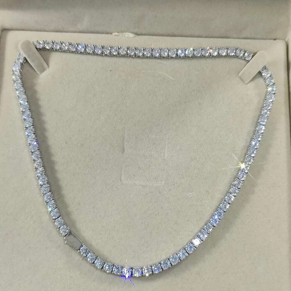 3mm 4mm 5mm 1 Row Tennis Chain Bling Zircon Copper Material Necklace Hip Hop Man and Women Iced Out Jewelry Free Engrave Name