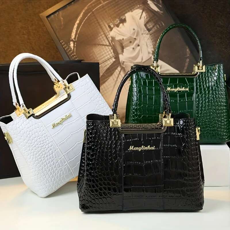 Mother Bag 2024 New Fashion Alligator Design Atmospheric Middle-Aged Ladies Bag Light Brand Handbag