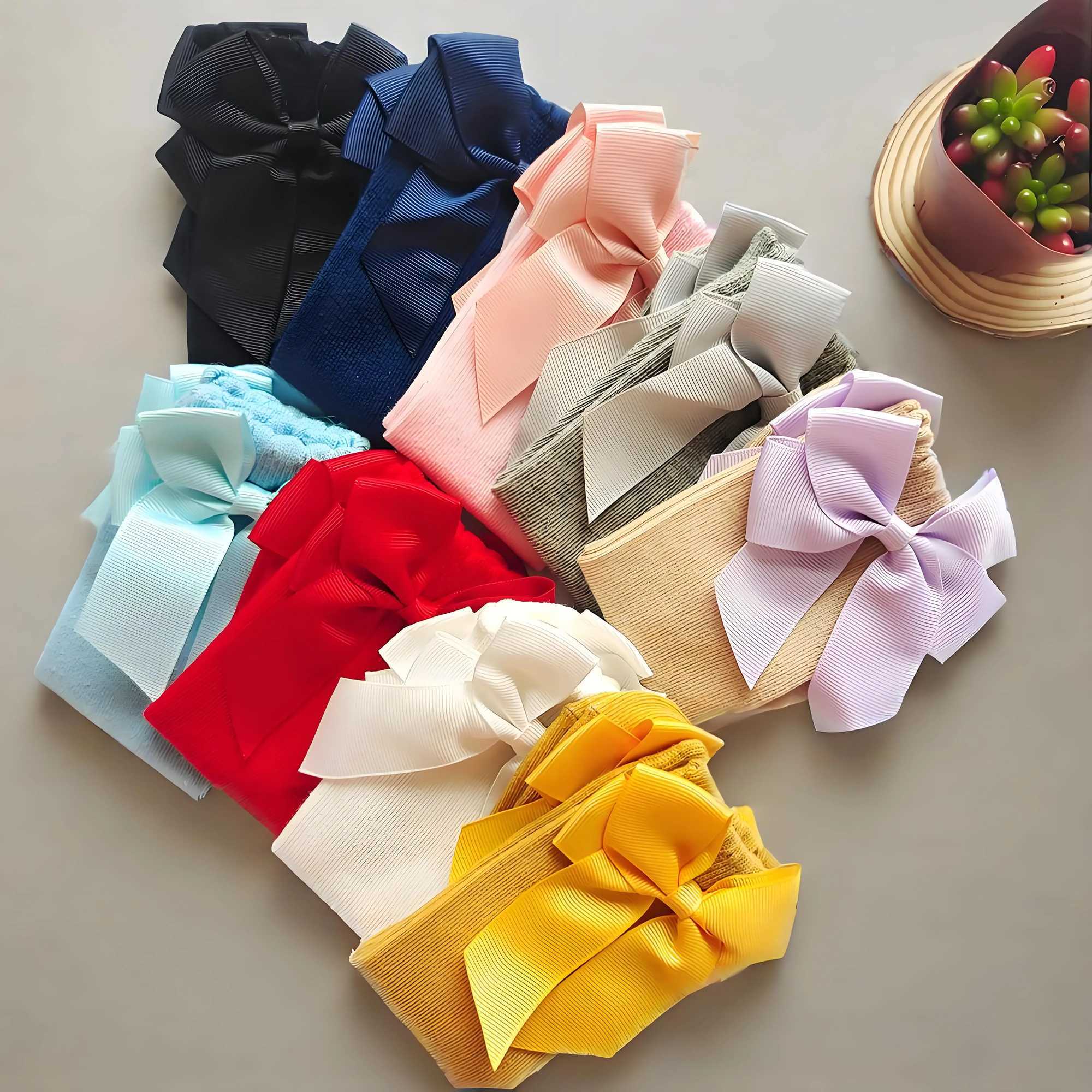 New Spring Kids Knee High Socks Baby Girls Long Sock With Bowknot Soft Cotton Solid Children Princess Socken For School G251124