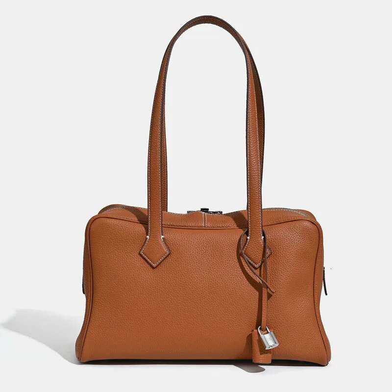 35cm Women's Handbag Boston Commuter Work Office Ladies Shoulder Classic Soft Lightweight Genuine Leather Bag