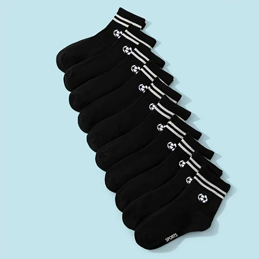 8 Pairs of Randomly Mixed Colors Simple Solid Color Childrens Socks Sporty Trendy Versatile Baby MidCalfS ocksw ithS tripesa ndT G251124