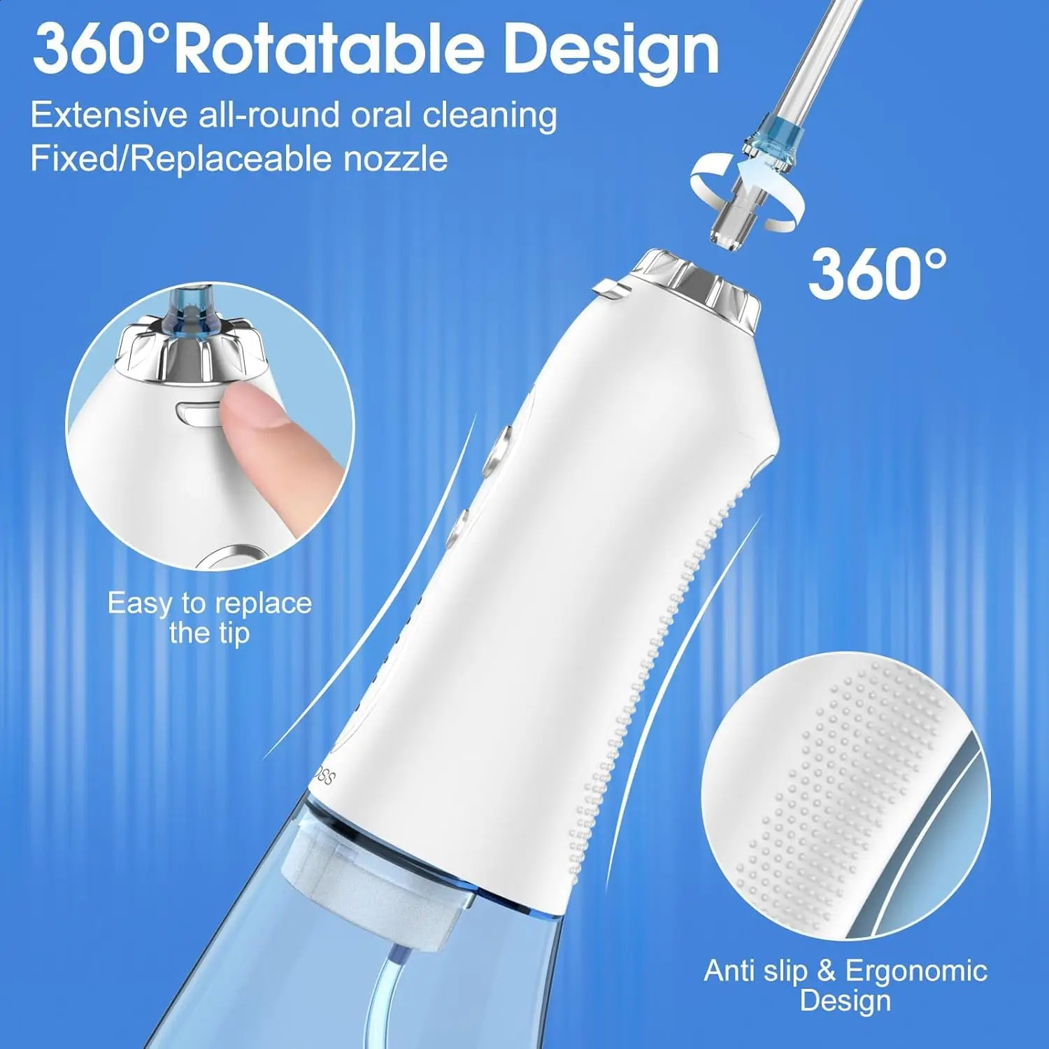 H2ofloss dental oral irrigator portable water used for charging brackets home and travel 5mode waterproof 250418