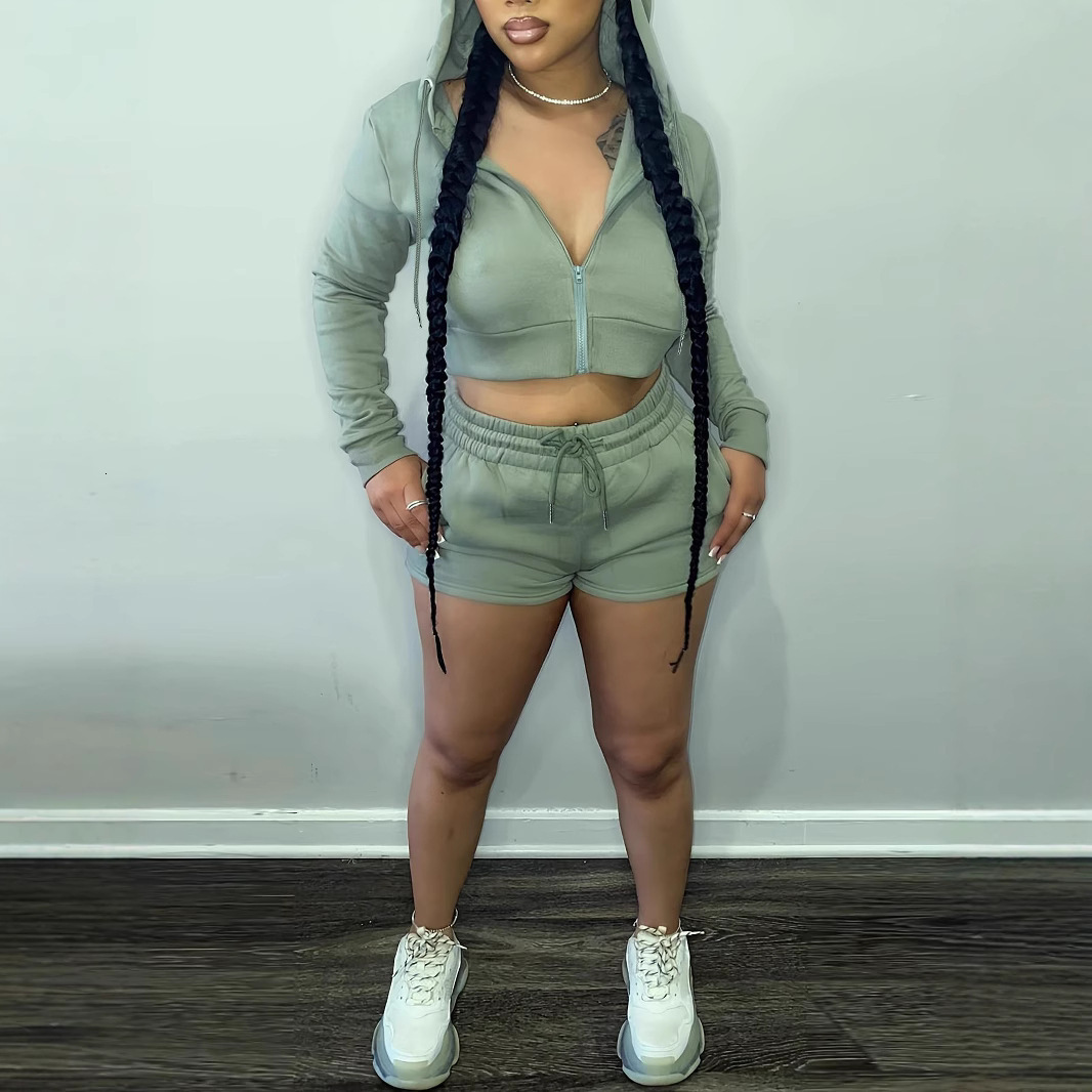 Womens Tracksuits Two Pieces Set 2025 New Fashion Casual Spring New Hoodie Solid Color Sportwear 5 Colors