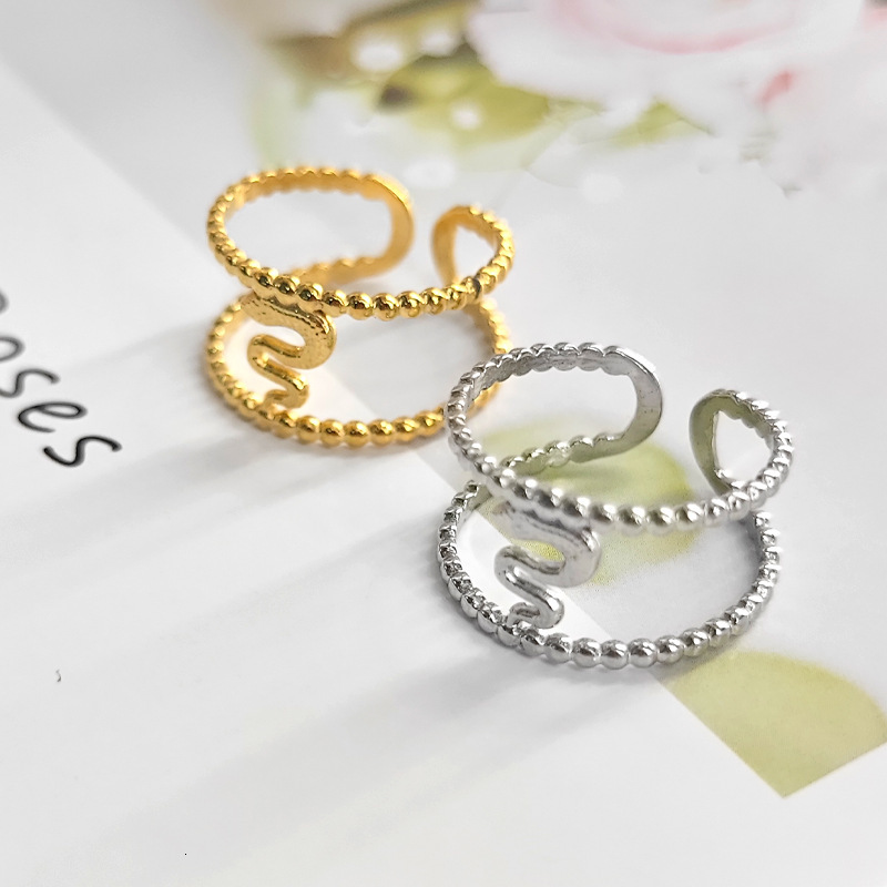 Top Source Serpentine Titanium for Women, Non fading, Open mouth Personalized Stainless Steel Ring
