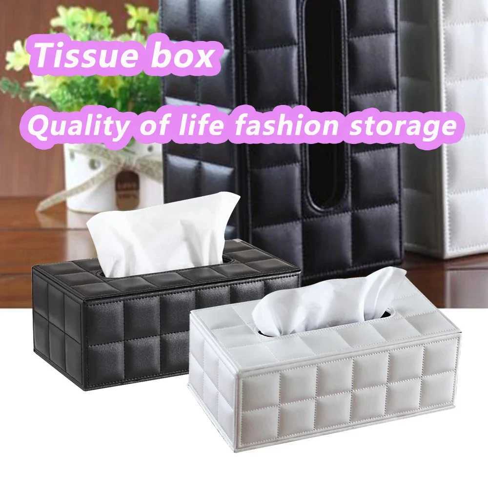 High Quality Leather Tissue Box Napkin Holder Paper Case Bathroom Tissue Box Cover Car Napkin Storage Modern Toilet Paper Box 3M251124
