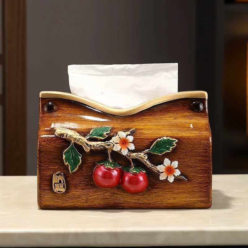 Chinese Style Persimmon Tissue Box High-end Household Living Room Bedroom Dining Room Coffee Table Storage Napkin BoxM251124