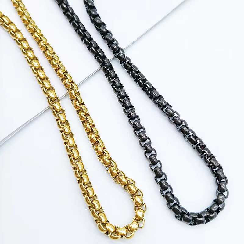 2025 Trendy 316L Stainless Steel Necklace Mens Cuban Link Chain Bijoux En Acier Inoxydable Homme Jewellery Bulk