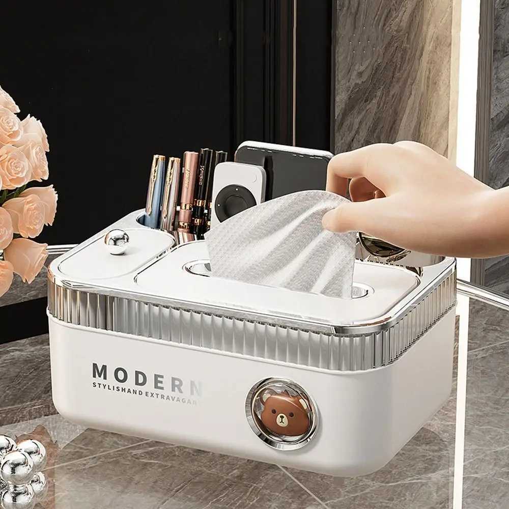 Cute Light Luxury Tissue Box Waterproof Thickened Storage Paper Box Dustproof Large Capacity Cosmetic Organizer BedroomM251124