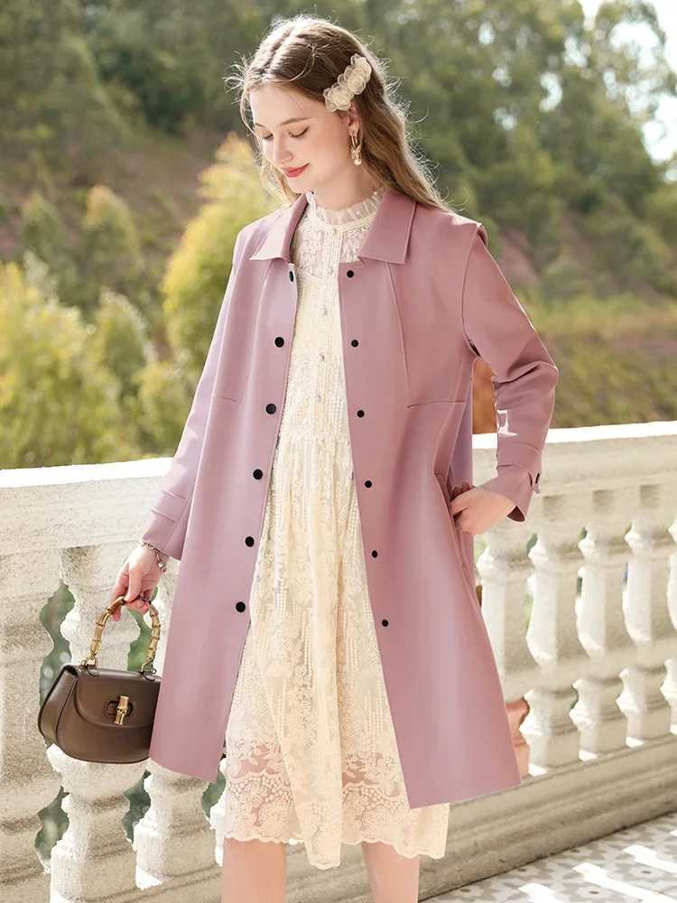 I BELIEVE YOU British Trench Coat Women Mid-length 2023 Autumn New High-grade Gentle Retro Turn-down Collar Jackets 2234185356 J251124