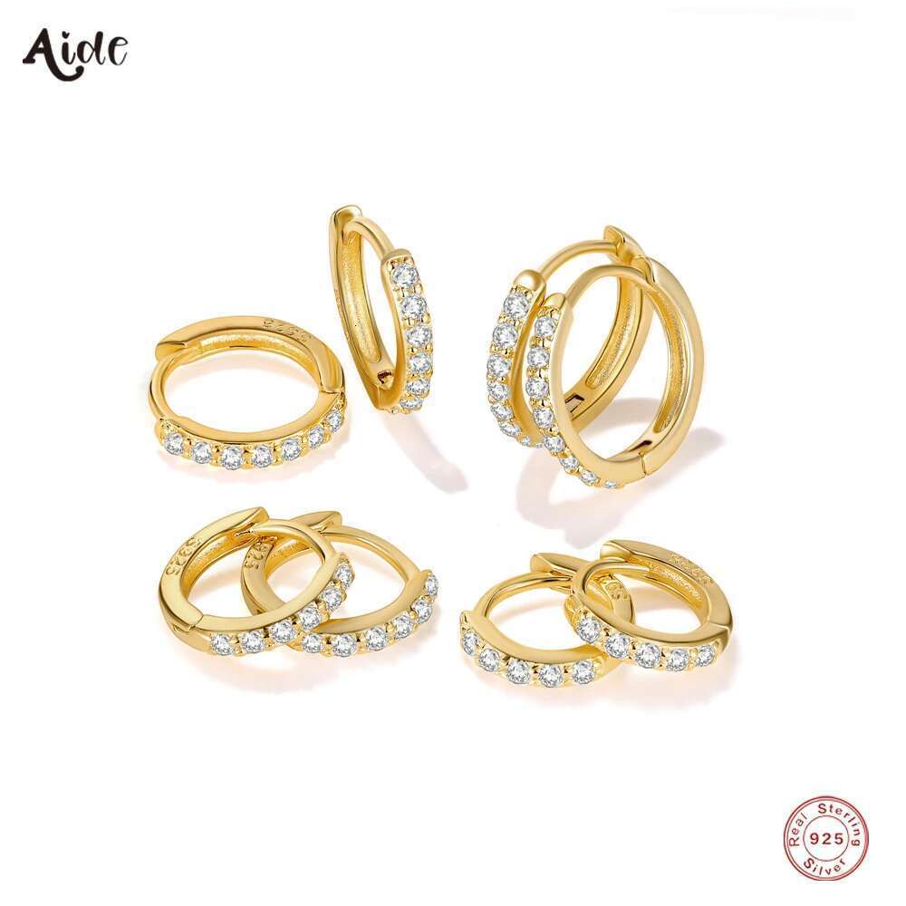 Aide D Color Moissanite Hoop For Women Sterling Sier Gold Plated 6/7/8/9Mm Versatile Classic Hie Earrings