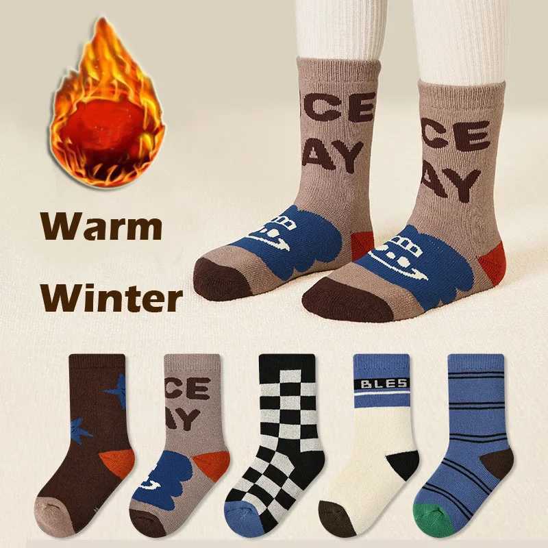 Kids Socks Winter Warm Enough Children Cotton Socks Baby Infant Plush Thicken Mid Calf Length 1-12T Girls Boys Socks Boot Sock G251124