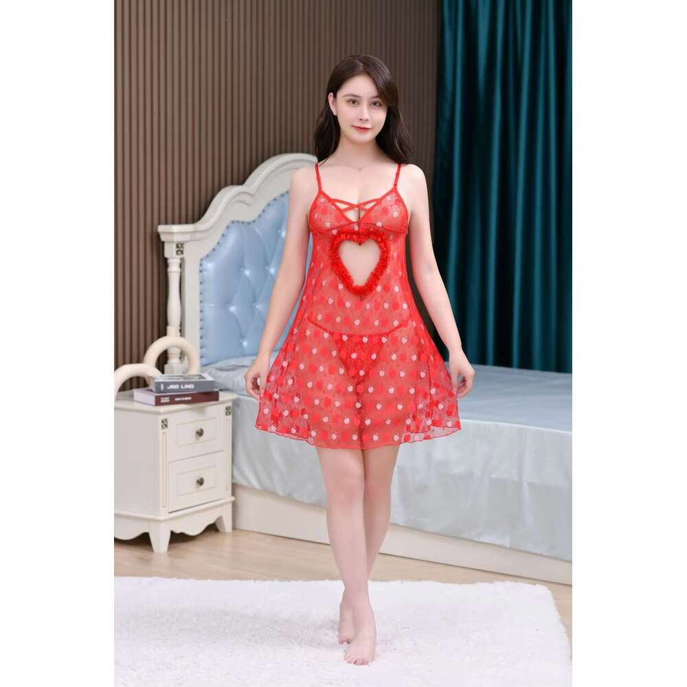 Romantic Adult Woman Lace Seduction Cut-Out Pamas Set Summer Knee-Length Bottoms Sexy Lingerie