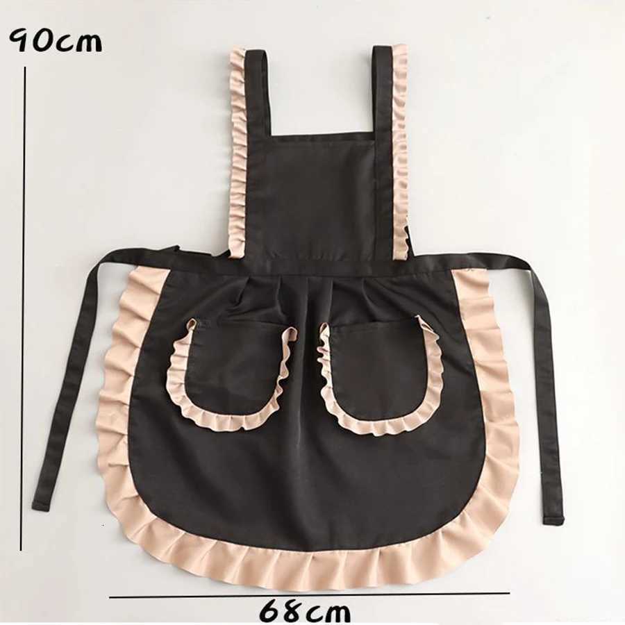 1Pc Stylish Korean Fashion Apron Princess Apron Canvas Dining Apron with Pockets Polyester Apron for Women Simple C251124