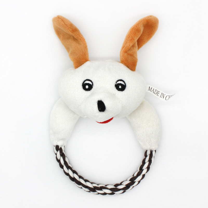Squeaky Dog Toys, Tough Frog Dog Plush Toy with Nylon Rope Knot, Interactive Dog Toy, Built-in Squeaker Dog Stuffed Animals Chew Toy for Small, Medium