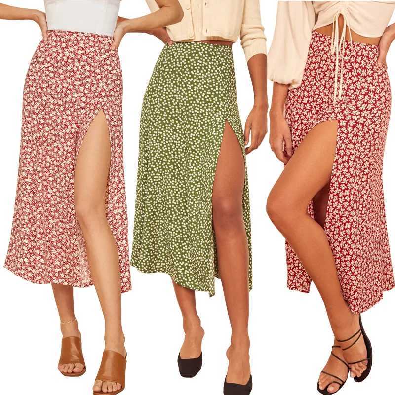 Womens high waisted leopard print polka dot print high waisted elastic splicing long line skiing for spring and summer seasons M250424