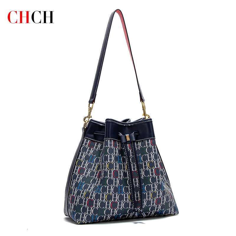 CHCH Women's Handbag New Wine Red Large Capacity Bucket Bag