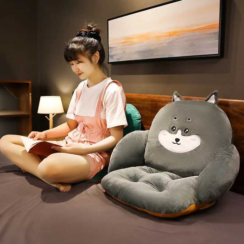 Integrated Waist Cushion Office Seat Sedentary Seat Cushion Student Dormitory Chair Plush Backrest Butt Cushion G251124