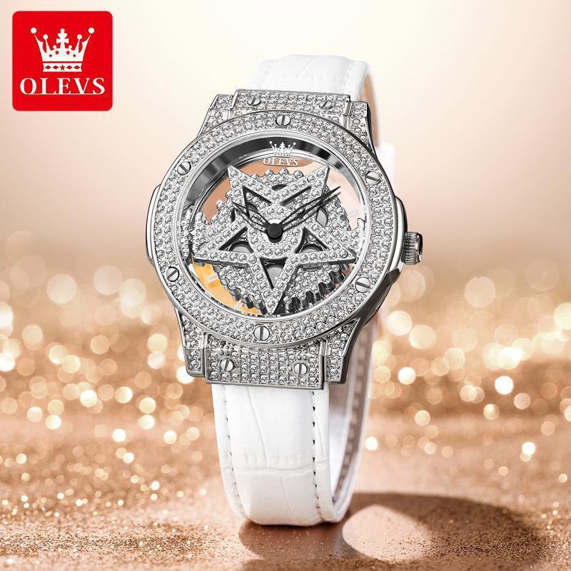 OLEVS Luxury Outdoor Watch Dropshipping Hollow Diamond Snowflake Design Best-selling Quartz Watch Designer Watch Free Delivery Wholesale