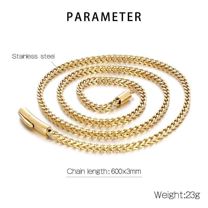 Personalized Stainless Steel Engrave Necklaces Mens Hip Hop Miami Cuban Link Chains Viking Franco Chain 18k Gold Necklace