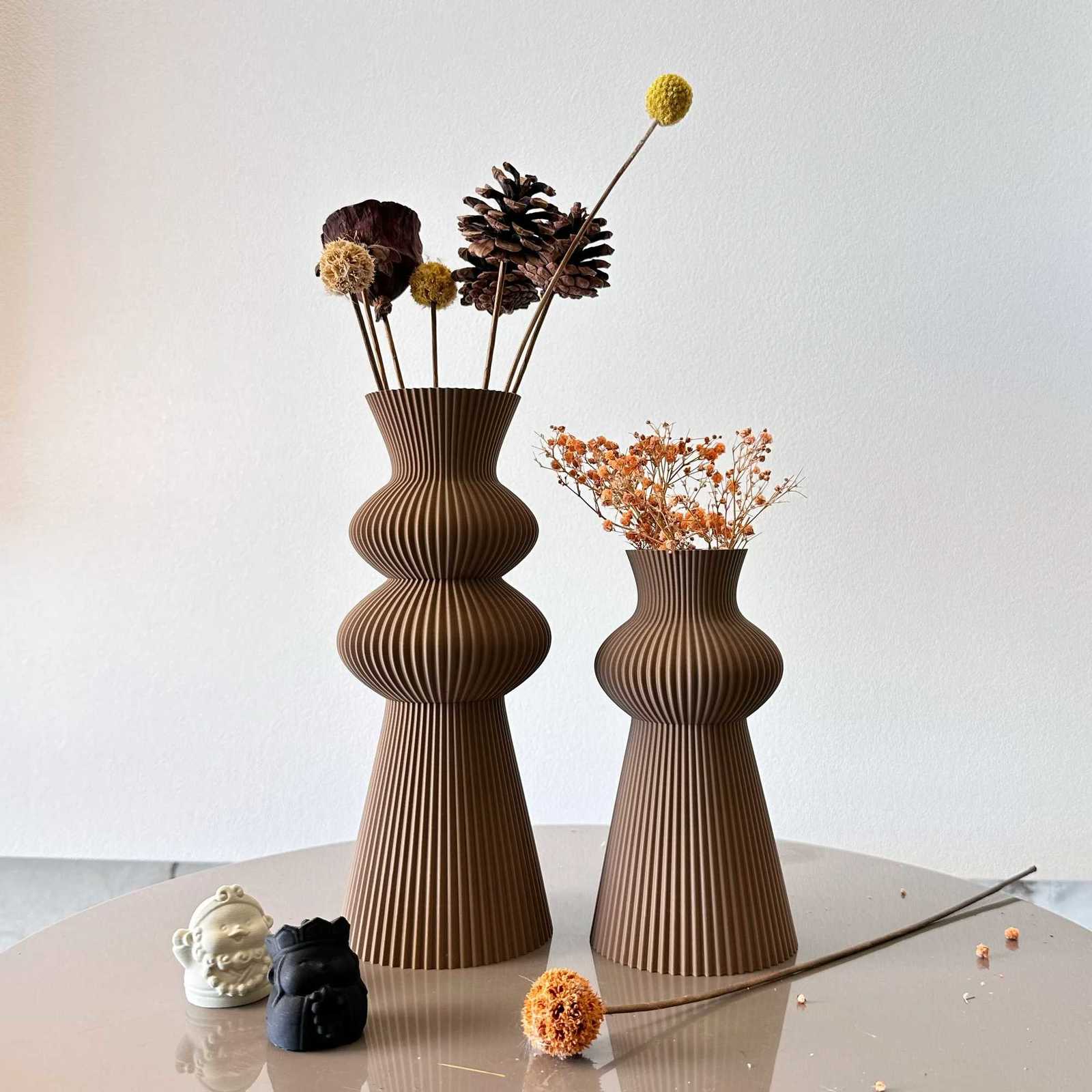 2PieceS eto fM ultiColoredCo rrugatedAr tVa sesDr iedFl owerAr rangementVa sesSu itablefo rHo meLi vingRo omDe corationEn trywayVa seDe C251124